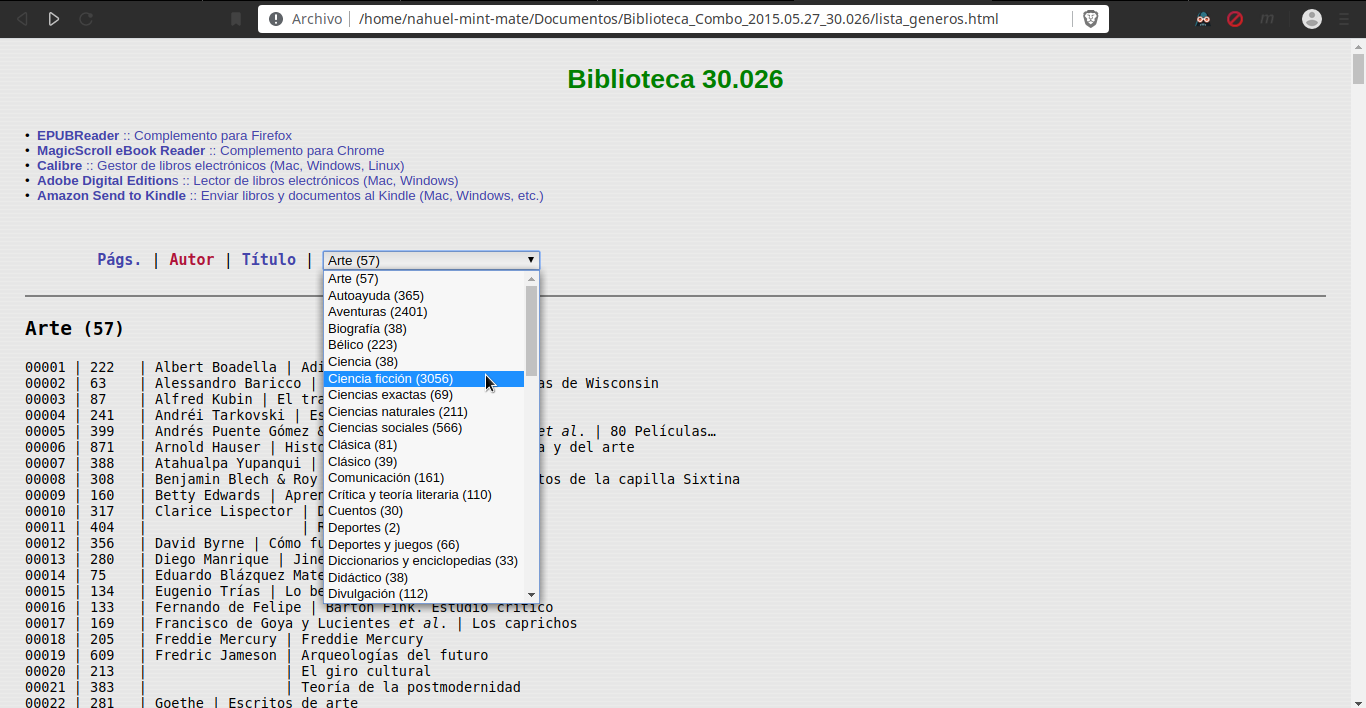 lista de generos